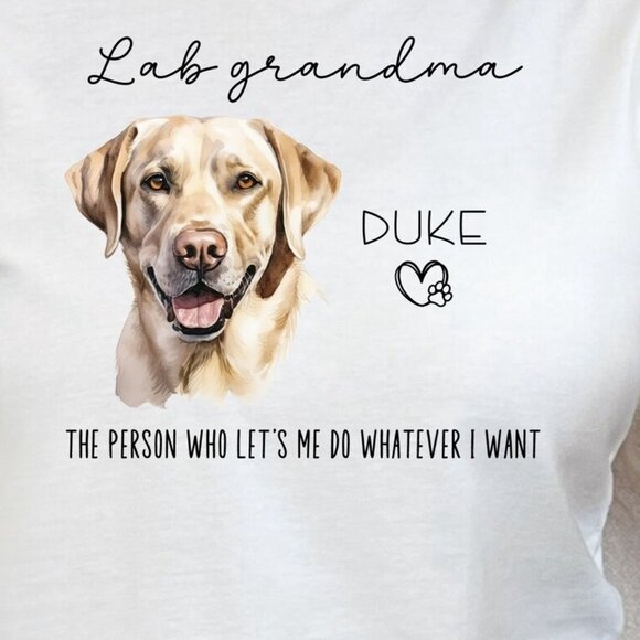 Lab Grandma Custom Name T-Shirt, Lab Lover, Grandma Gift, Dog Lover - Picture 2 of 3